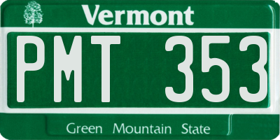 VT license plate PMT353