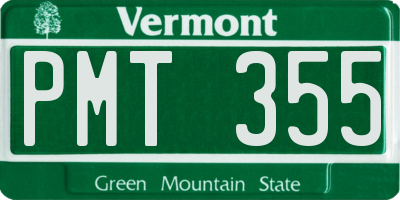 VT license plate PMT355