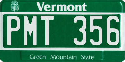 VT license plate PMT356