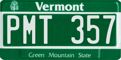 VT license plate PMT357