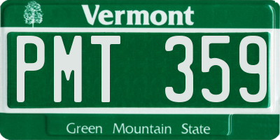 VT license plate PMT359
