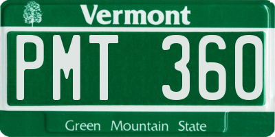 VT license plate PMT360