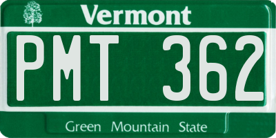 VT license plate PMT362