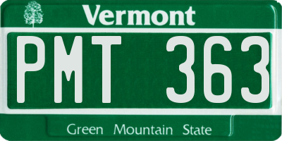 VT license plate PMT363