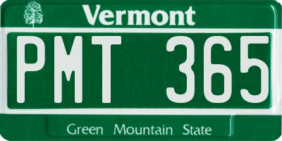 VT license plate PMT365