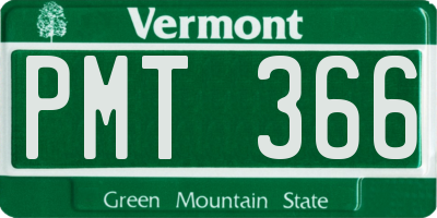 VT license plate PMT366