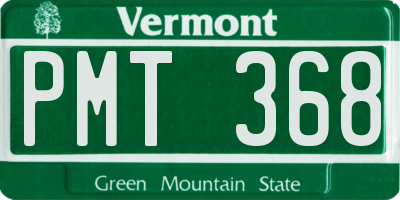 VT license plate PMT368