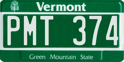 VT license plate PMT374