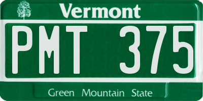 VT license plate PMT375