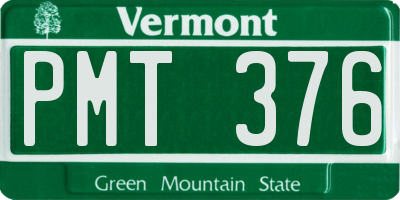 VT license plate PMT376