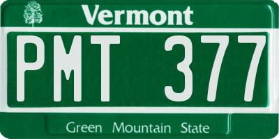 VT license plate PMT377