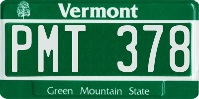 VT license plate PMT378