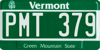 VT license plate PMT379
