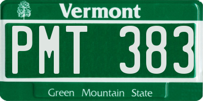 VT license plate PMT383