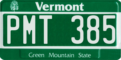 VT license plate PMT385