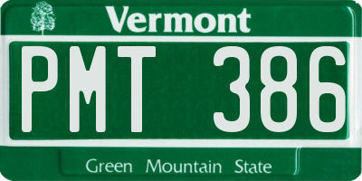 VT license plate PMT386