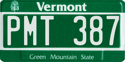VT license plate PMT387