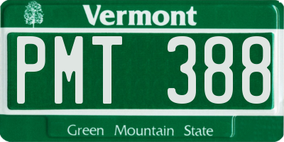 VT license plate PMT388