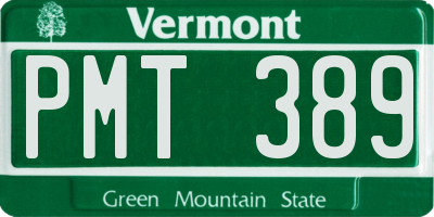 VT license plate PMT389