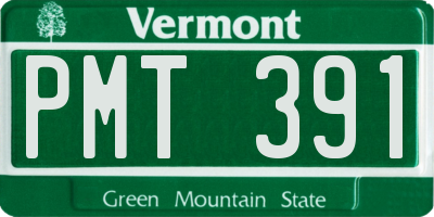 VT license plate PMT391