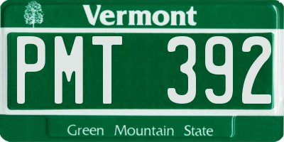 VT license plate PMT392