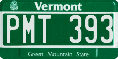 VT license plate PMT393