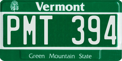VT license plate PMT394
