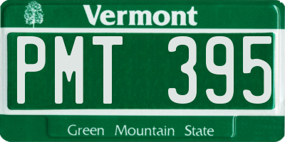 VT license plate PMT395