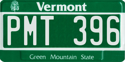 VT license plate PMT396