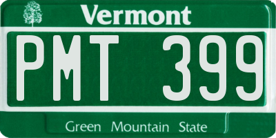 VT license plate PMT399