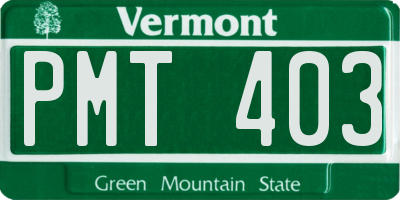 VT license plate PMT403