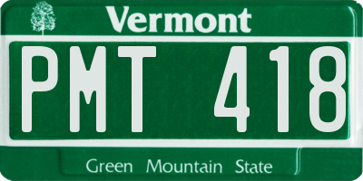 VT license plate PMT418