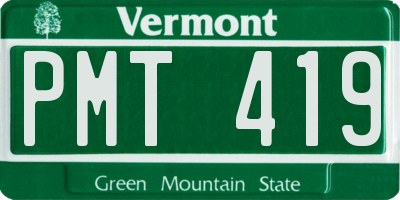 VT license plate PMT419