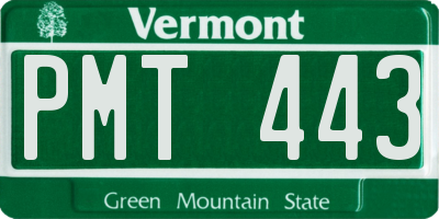 VT license plate PMT443