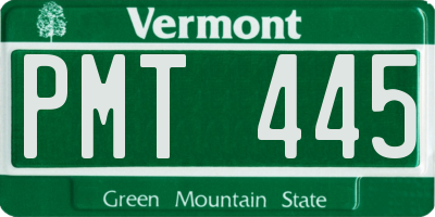 VT license plate PMT445