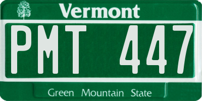 VT license plate PMT447