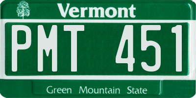 VT license plate PMT451