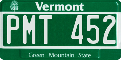 VT license plate PMT452