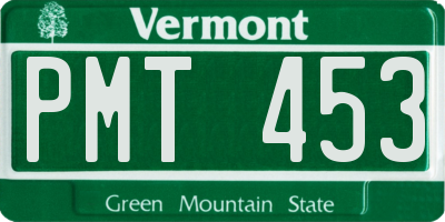 VT license plate PMT453