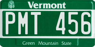VT license plate PMT456