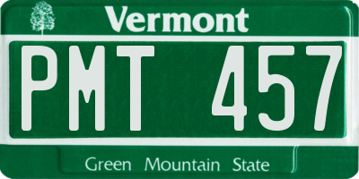 VT license plate PMT457
