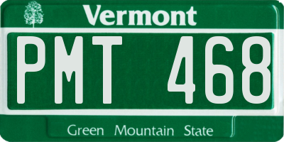 VT license plate PMT468