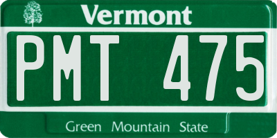 VT license plate PMT475