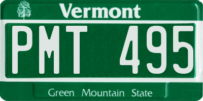 VT license plate PMT495