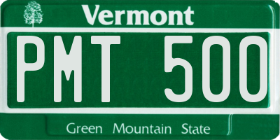 VT license plate PMT500
