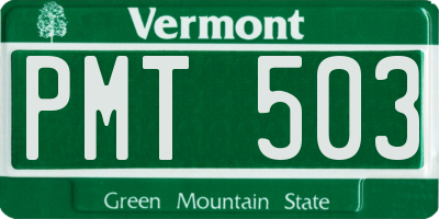 VT license plate PMT503