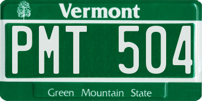 VT license plate PMT504