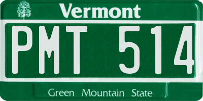 VT license plate PMT514