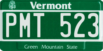 VT license plate PMT523