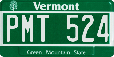 VT license plate PMT524